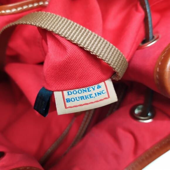 Dooney & Bourke Orange Suede Leather Trim Drawstring Shoulder Bag - Picture 13 of 15